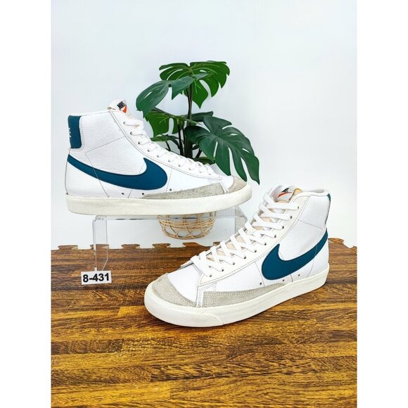 Nike Men\'s Sneakers Blazer Mid \'77 White Leather Sneakers Size 8 US main image 5